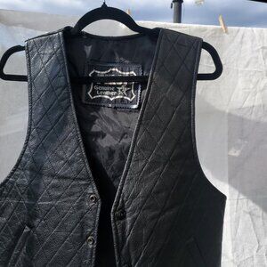 Leather Quilted Stitched Vest